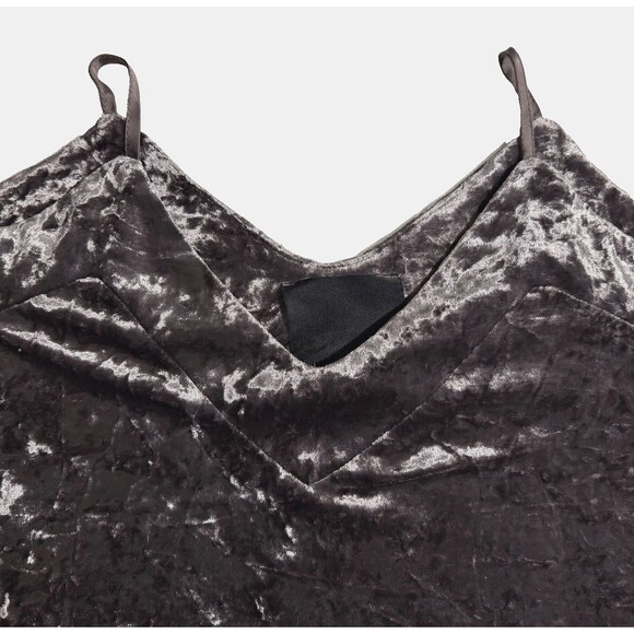 Fate By LFD Crashed Velvet Cold Shoulder Top Metallic Soft Brown Gray M Holidays - Picture 4 of 7